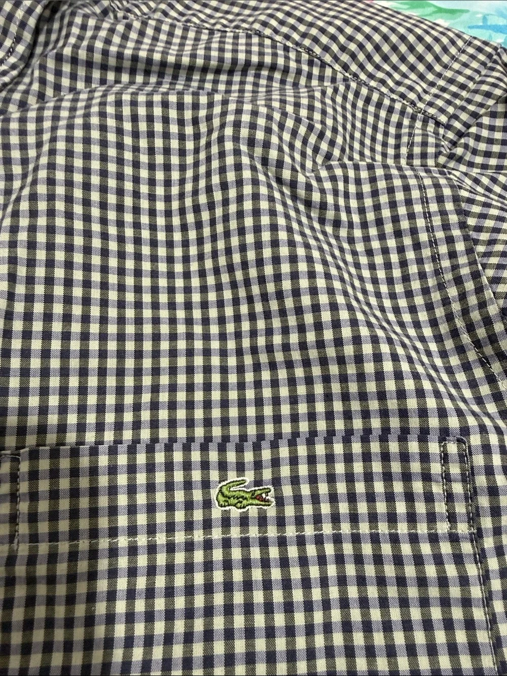 Lacoste Classic Black & White Check Button-Down Men’s Shirt size 38 - Picture 4 of 5